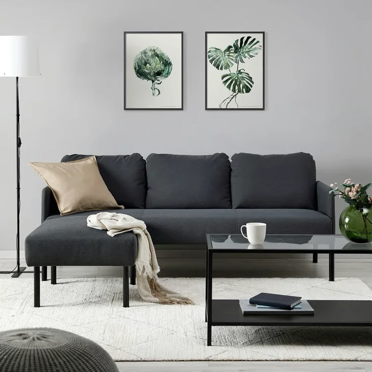 3-seat sofa with chaise longue