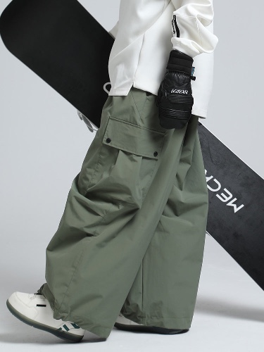 Men's Gsou Snow Mountain Chill Freestyle Baggy Snowboard Pants | Green / L