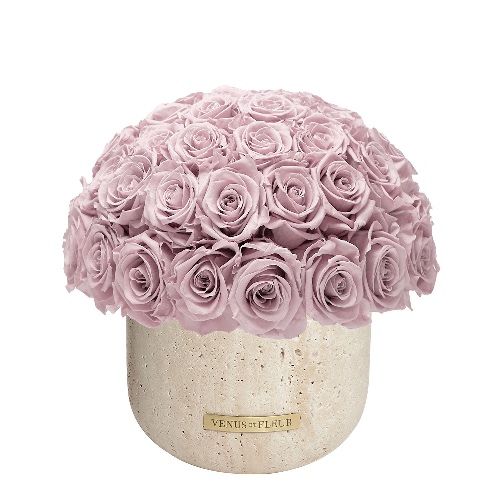 Terre Travertine Vase | Roses / Dusty Rose