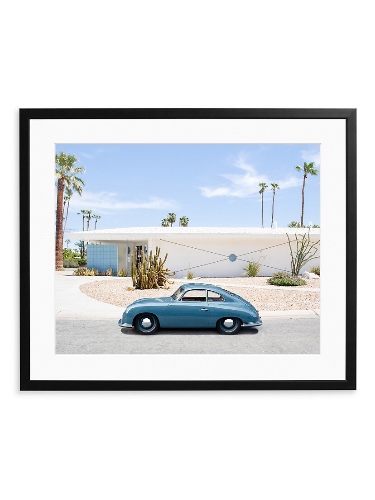 Porsche 356 In Palm Springs framed Art Print