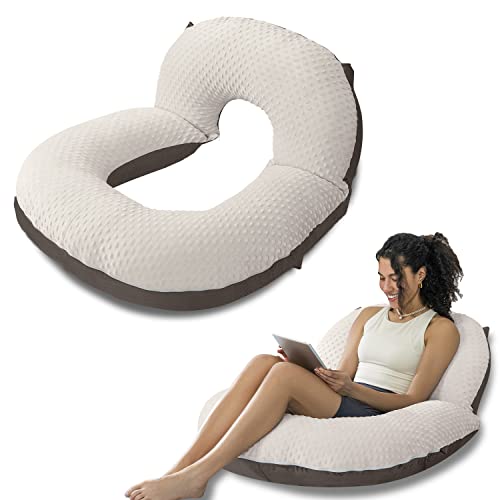 INSEN Reading Pillow, Back Pillow for Sitting in Bed - Dot Velvet