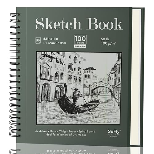 Sketch Book 8.5 x 11, Sketch Pad, Pack of 1 (68lb/110gsm), 100 Sheets Spiral Sketchbook, Acid Free Drawing Paper, Sketch Pads for Drawing for Adults, Art Paper for Drawing and Painting for Kids. - 8.5-x-11-inch:1 Pack