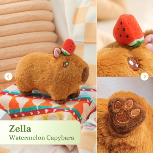 10" Capybara Plushie - Watermelon Capybara