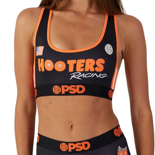 PSD Women's Hooters Sports Bra - Racerback Sports Bras for Women with Breathable Microfiber Fabric - Large - Hooters Racing
