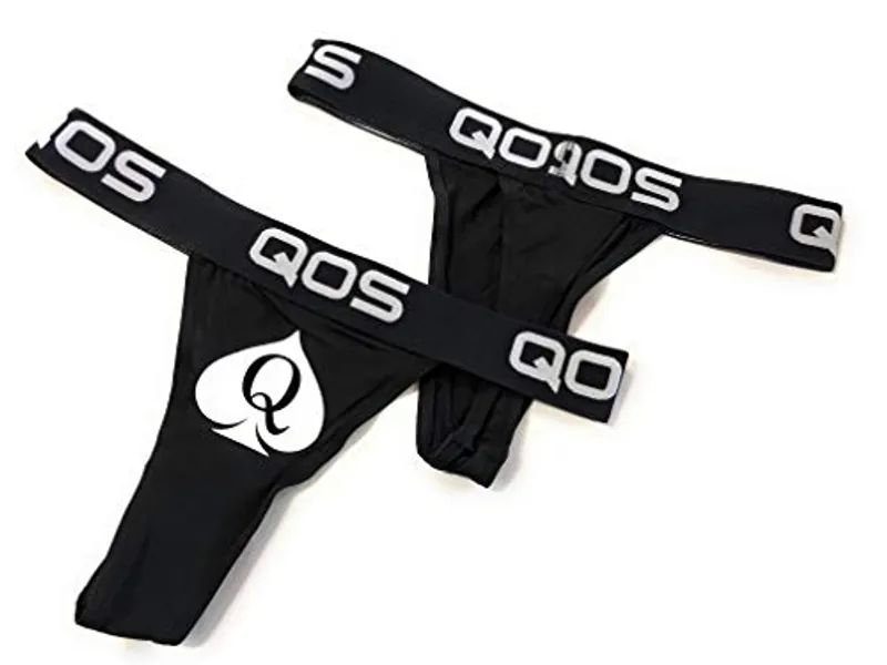 Alternative Intentions QUEEN OF SPADES QOS SEXY LADIES SPORTS BRAZILIAN THONG - Superior Black - Large