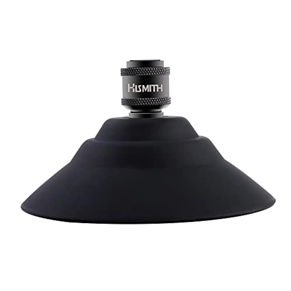 HISMITH 4,5Zoll Hochleistungs-Silikon-Saugnapf mit weiblichem KlicLok-Systemteil – Freihand-Spielaufsatz Schwarz