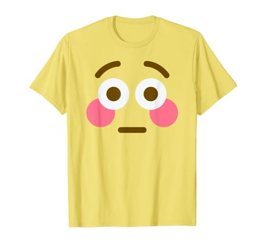 ˚ʚ♡ɞ˚ 𝑯𝒂𝒑𝒑𝒚 𝑩𝒊𝒓𝒕𝒉𝒅𝒂𝒚 🍰🤍  Flushed Face Blushing Emoticon Costume Gift T-Shirt - Womens - Small