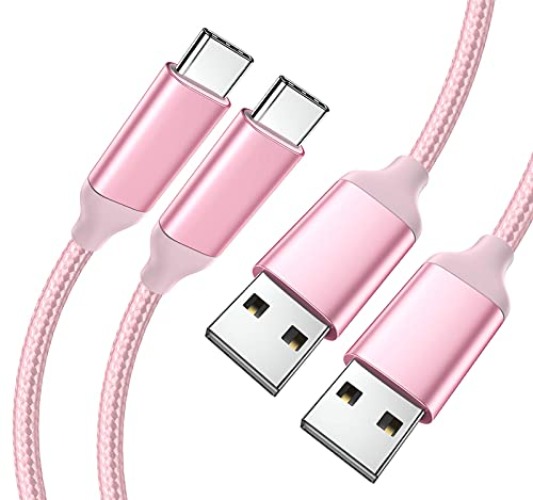 Awnuwuy [2 Pack 10FT] USB Type C Charging Cable Pink, Long Android Auto Cable, USB A to USB C Quick Charge Cord for Samsung Galaxy S23 S22 S21 S10 S9+ S8 A21S A10e, Xiaomi Redmi Note 9 8, Moto Z4 Z3 - 10FT - Pink - 2