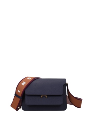 Crossbody Bag trunk Leather Blue Dark Blue - One Size