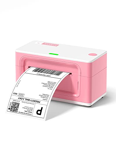 MUNBYN Shipping Label Printer RealWriter 941, 4x6 Label Printer for Shipping Packages, USB Thermal Printer for Home Shipping Small Business, Compatible with macOS, Windows (USB Only) - Pink