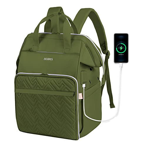 Leudes Knitting Bag Backpack, Yarn Storage Organizer Large Crochet Bag Tote Christmas Gift Yarn Holder Case for Carrying Projects, Knitting Needles (Upgraded Army Green) - Upgraded Army Green