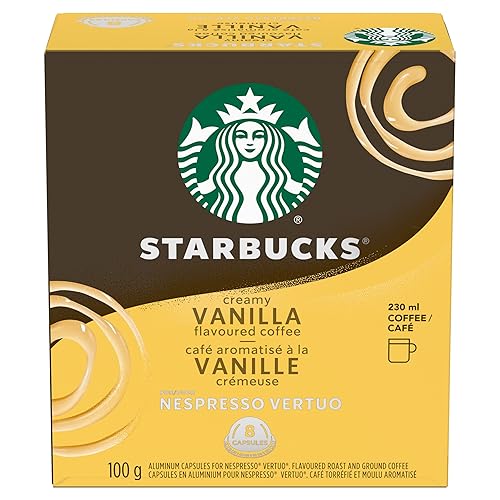 Creamy Vanilla for NESPRESSO VERTUO, Flavoured Blonde Roast Coffee, Sweet Vanilla And Biscuit Notes, Arabica Coffee, Recyclable Capsules Through NESPRESSO Recycling System - Coffee