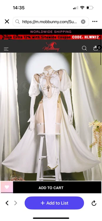 Miccostumes x MobBunny x Chowbie Sister Sexy Lingerie Set Hollowed Halter Dress and Veil with Thigh Socks and Earrings