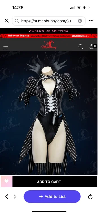 Christmas Nightmare Halloween Sexy Bunny Girl Suit Black White Striped Irregular Bodysuit with Sleeves and Socks