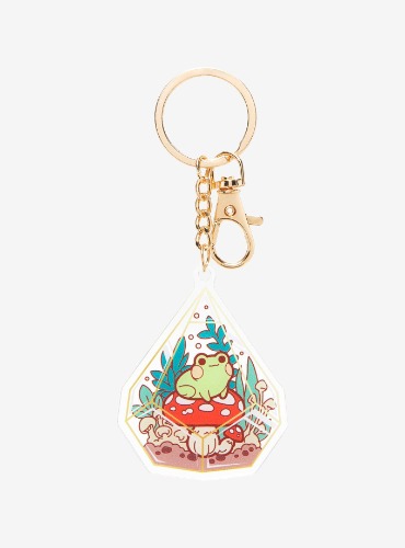 Frog Mushroom Terrarium Acrylic Key Chain