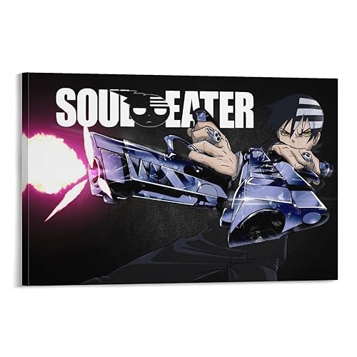 Soul Eater Anime Posters Black Star-Death The Kid Cool Posters Boys Girls Room Dorm Decor Wall Art Paintings Canvas Wall Decor Home Decor Living Room Decor Aesthetic Prints 20x30inch(50x75cm) Frame-s - 30L" x 20W" - Frame-style-6