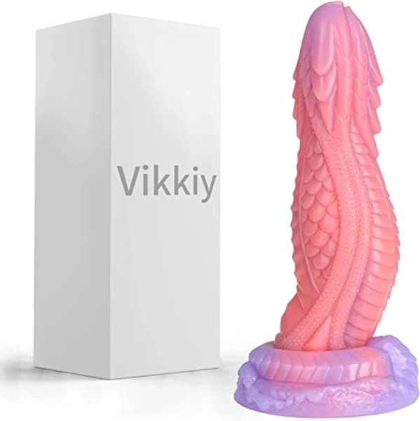 7.8" Realistic Dragon Dildo with Strong Suction Cup for Hands-Free Play, Body-Safe Liquid Silicone Anal Dildos Huge Thick Dildo for Vaginal G Spot Adult Sex Toys for Anal Play