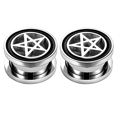 Pentagram Star Ear Plug Tunnels 
