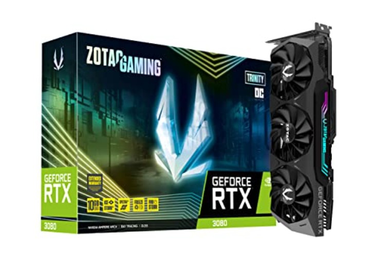 ZOTAC GeForce RTX™ 3080 Trinity OC LHR 10GB GDDR6X 320-bit 19 Gbps PCIE 4.0 Gaming Graphics Card, IceStorm 2.0 Advanced Cooling, Spectra 2.0 RGB Lighting, ZT-A30800J-10PLHR - RTX 3080
