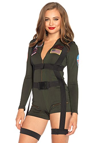 Leg Avenue Women's Top Gun Romper - Large - Khaki