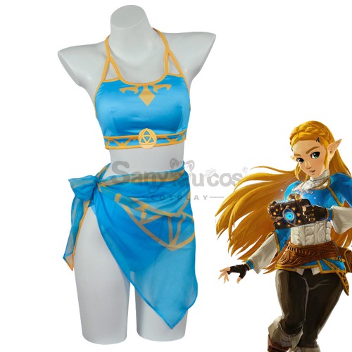 【In Stock】Game The Legend of Zelda Cosplay Princess Zelda Swimsuit Cosplay Costume - L