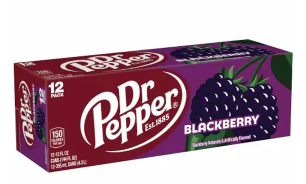 Dr.pepper blackberry soda, 12 oz cans 12 pack