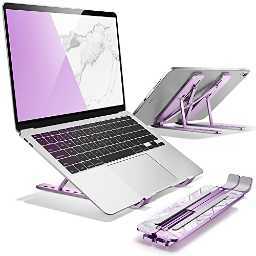 i-Blason Cosmo Laptop Stand, Adjustable Portable Computer Stand Aluminum Alloy Laptop Riser Holder with Multi-Angle Stand Compatible with MacBook Pro/MacBook Air, 7-17.3" Laptops & Tablets (Purple) - Purple