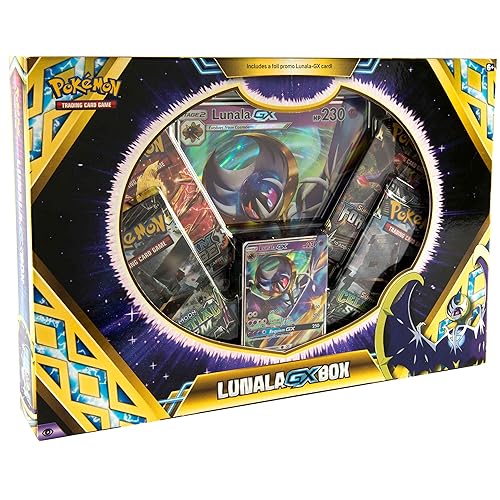 Pokémon TCG: Lunala GX Box | A Foil Promo Card | 4 Booster Packs | A Oversize Foil Card | Genuine Cards, Multicolor