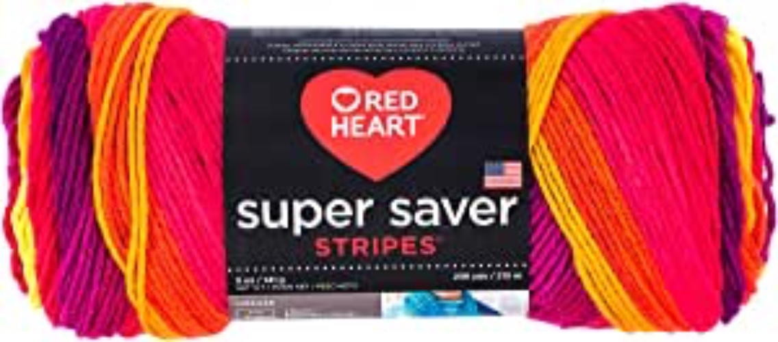 Red Heart Super Saver Yarn, Stripe-Fruity