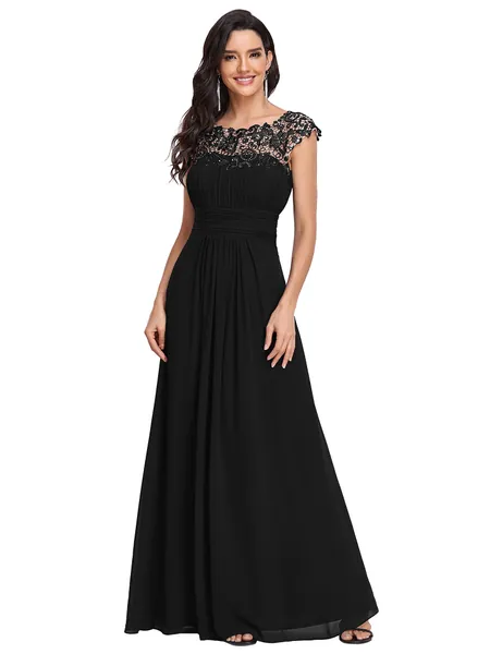 Ever-Pretty Women's Lacey Neckline Open Back Ruched Bust Evening Dresses 09993
