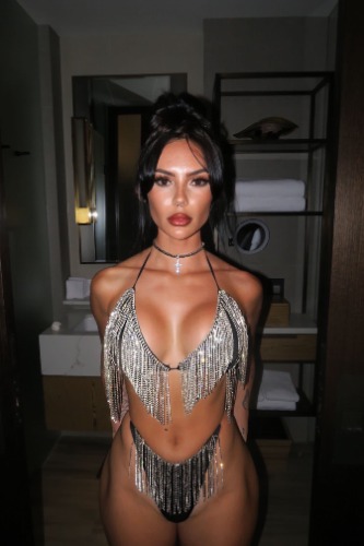 Cascading diamonds drip iced out rhinestone bikini | Default Title