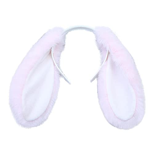 Faylay Bunny Ear Women Rabbit Animal Ears Furry Headband Party Accessories (LZTECE-pink) - Lztece-pink