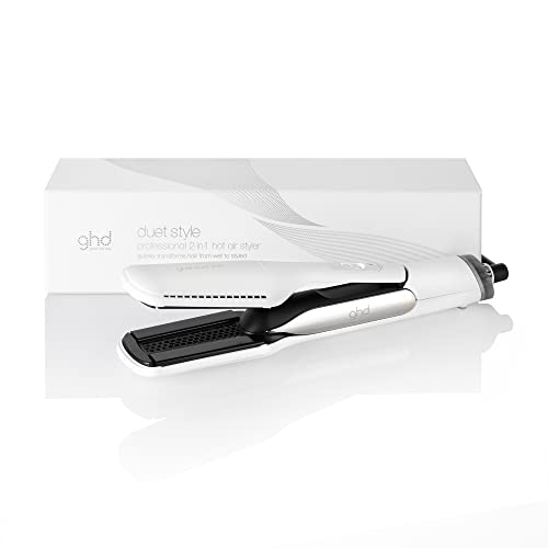 ghd Duet Style Power Couple | Duet 2-in-1 Hot Air Hair Styler (Black) and Sleek Talker Wet to Sleek Hair Styling Oil - White