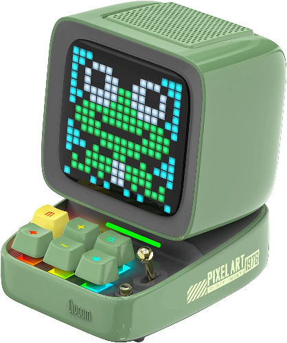 Divoom Ditoo Programmable Pixel Art LED-Bluetooth-Speaker Showing-Clock Emoji DIY Design for Home Wedding Party Decoration with Wireless App Control (Green) - Green