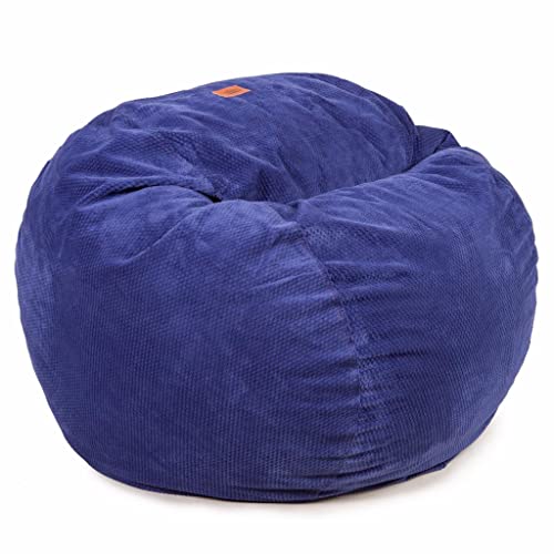 CordaRoy's Chenille Bean Bag Chair, Convertible Chair Folds from Bean Bag to Lounger, As Seen on Shark Tank, Navy - King Size - King - Navy
