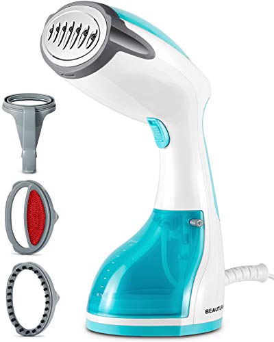 BEAUTURAL Steamer for Clothes, Portable Handheld Garment Fabric Wrinkles Remover, 30-Second Fast Heat-up, Auto-Off, Large Detachable Water Tank - Aqua