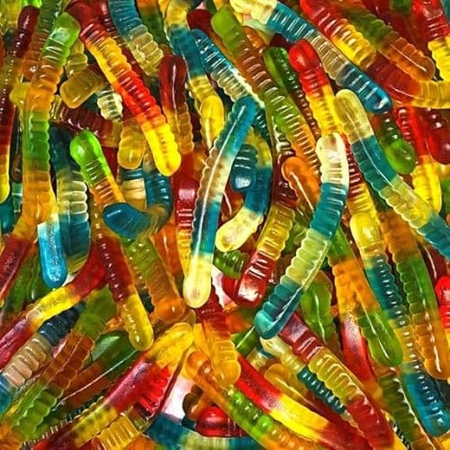 Gummy Sweet Jelly Worms - 1KG Bag - Fruit Flavour Gummy With Fruit Juice - Halal
