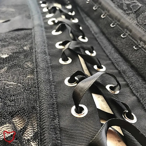 Black Goth Corset in 6XL Size - black / XXXL