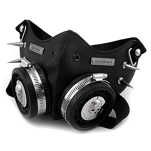 crazy hunter Steampunk Mask Cosplay Skull Masque Men/women Gothic Leather Mask