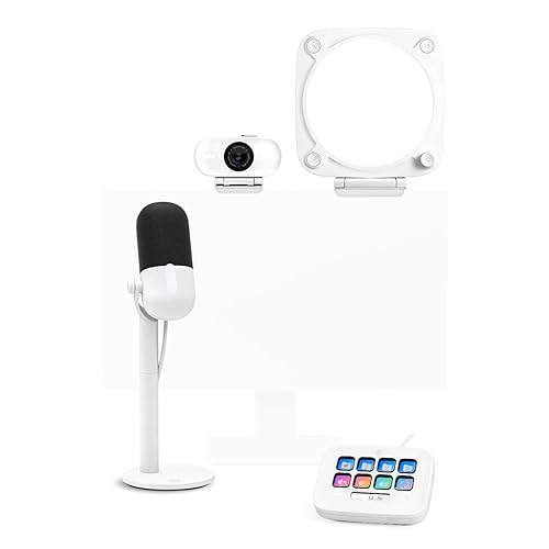 Elgato Wave Neo Facecam Neo Key Light Neo Stream Deck Neo Bundle – Micro USB à Condensateur, Webcam Full HD, Éclairage Professionnel Pour Visio, 8 Touches Personnalisables - Home Office Kit