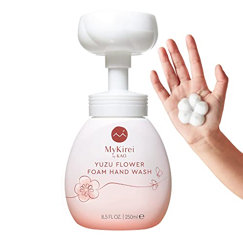 MyKirei by KAO Foaming Hand Soap with Japanese Yuzu Flower, Nourishing Hand Wash, Paraben/Cruelty Free and Vegan Friendly, Sustainable Bottle, Pump 8.5 Ounce Citrus - Pump 8.5 Ounce