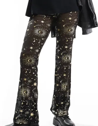 Wide Leg Pants with cosmic foil