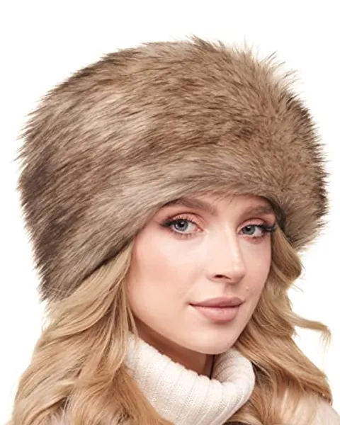 Futrzane Russian Faux Fur Hat for Women - Like Real Fur - Comfy Cossack Style