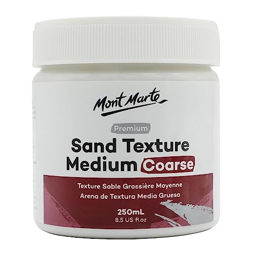 MONT MARTE Sand Texture Medium Coarse Premium 250ml (8.5 US fl.oz), Sand Texture Paint Medium for Acrylics, Create Special Effects in Acrylic and Oil Paintings