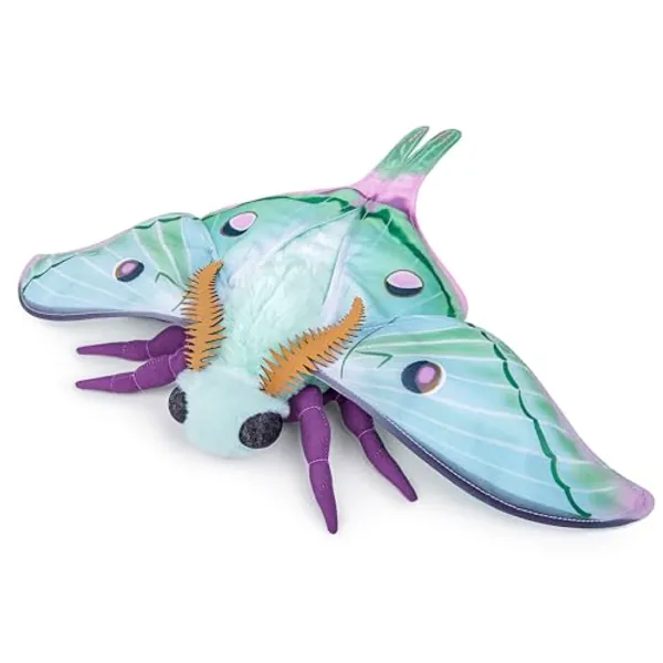 Frankiezhou Home Luna Moth Plush Toy, Large Luna Moth Stuffed Animals 16in, Realistic Soft Big Moth Plushie Model Toy, Unique Plush Gift Collection for Kids - Medium