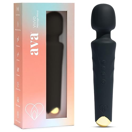 Ava Vibrator Wand Sex Toys [Clit Stimulator Vibrators] Vibrator for Woman | Sex Toy | Gifts for Women | 20 Patterns & 8 Speeds of Pleasure | Quiet & Small | Adult Sex Toys -Premium - Black - Premium - Black