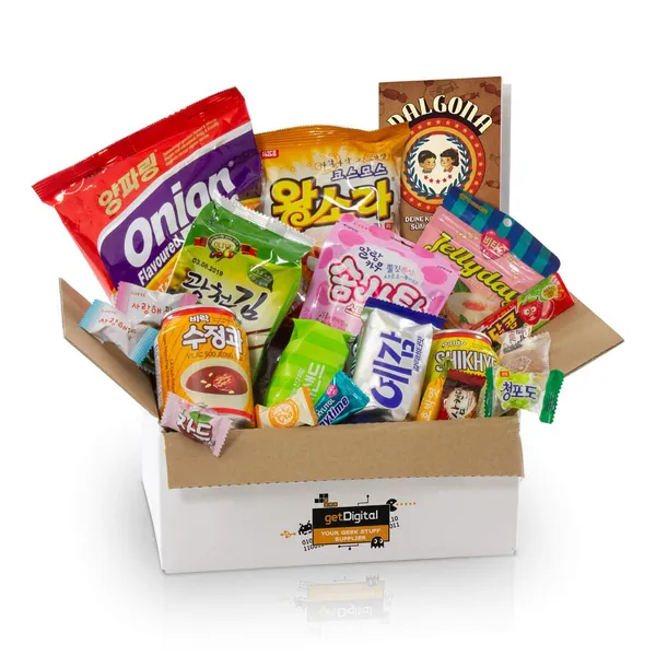 Dalgona-Box mit 20 koreanischen Süßigkeiten - Ausgewählter Mix aus vielseitigen Snacks  Spezialitäten