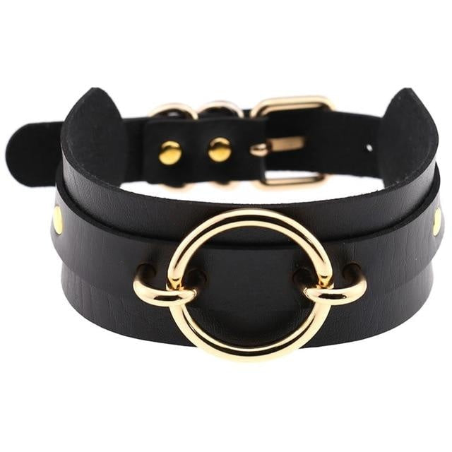 Golden O-Ring Collar - Black
