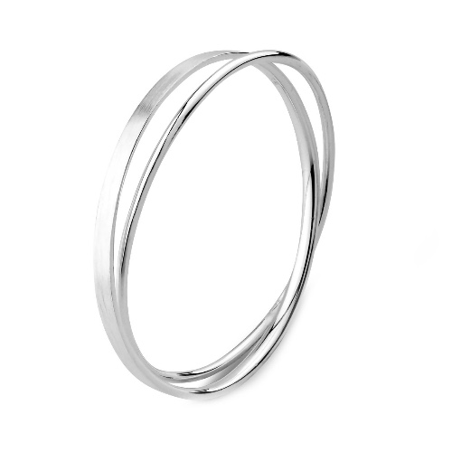 Merdia S925 Sterling Silver Bangle Bracelet with Simple Style
