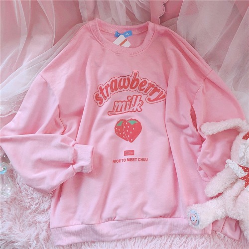 Strawberry Milk Sweatshirt - M